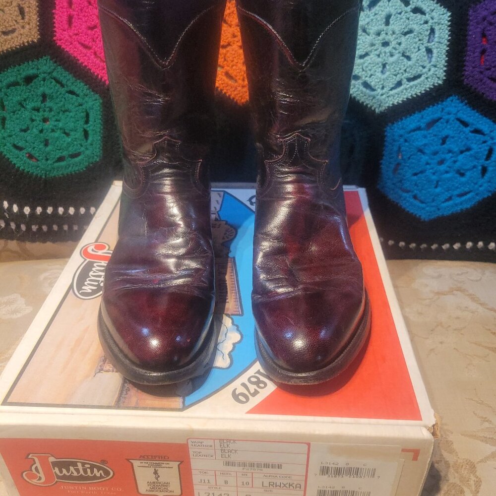 Justin Cowboy boots / Black elk